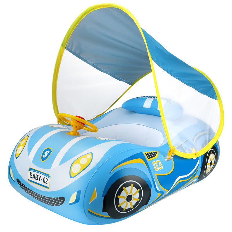 Children's running model swimming ring with sun protection, inflatable float design for kids