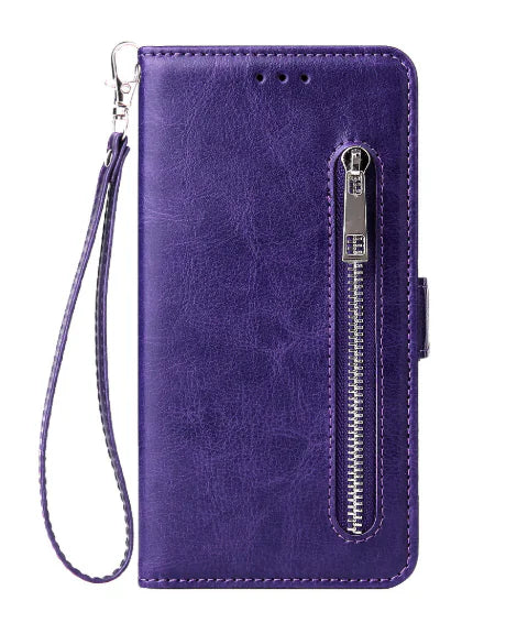 Multi-Function Zipper Wallet Case for iPhone Models