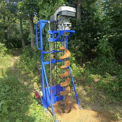 Changsha Zhenpian ground hole earth auger drill for well digging and soil excavation, featuring a sturdy digging machine and auger bit.