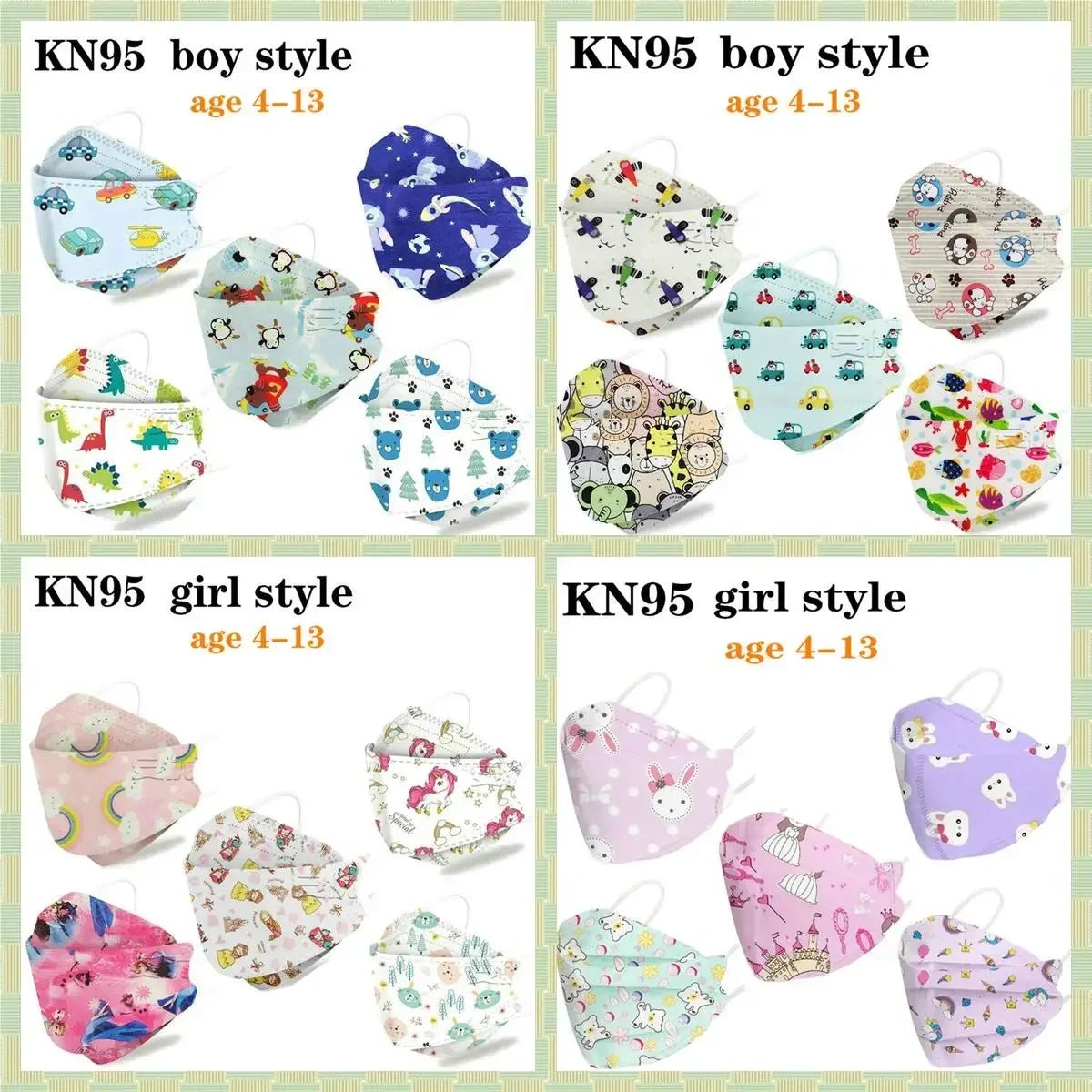 Child FFP2 KN95 Mask Kid 4 - 12 8 - 15Years Old Cartoons Masque Boys Girls Children Mascarillas CE Face Mask Safety fpp2 - BACKUPMYFILESNOW