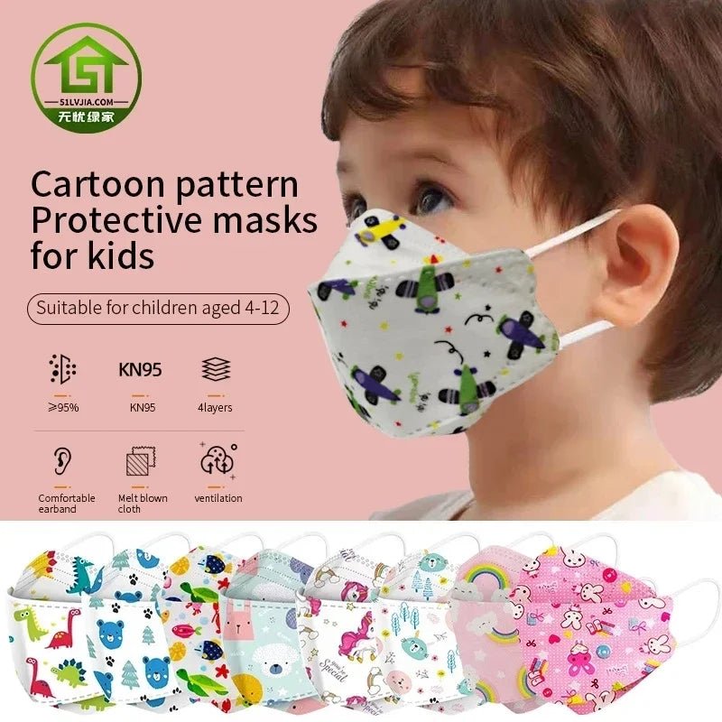 Child FFP2 KN95 Mask Kid 4 - 12 8 - 15Years Old Cartoons Masque Boys Girls Children Mascarillas CE Face Mask Safety fpp2 - BACKUPMYFILESNOW