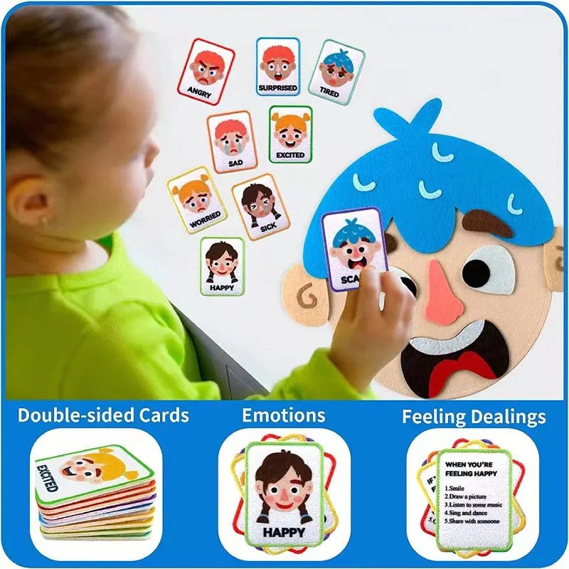 Children's Felt Learning Board Emoticons - BACKUPMYFILESNOW