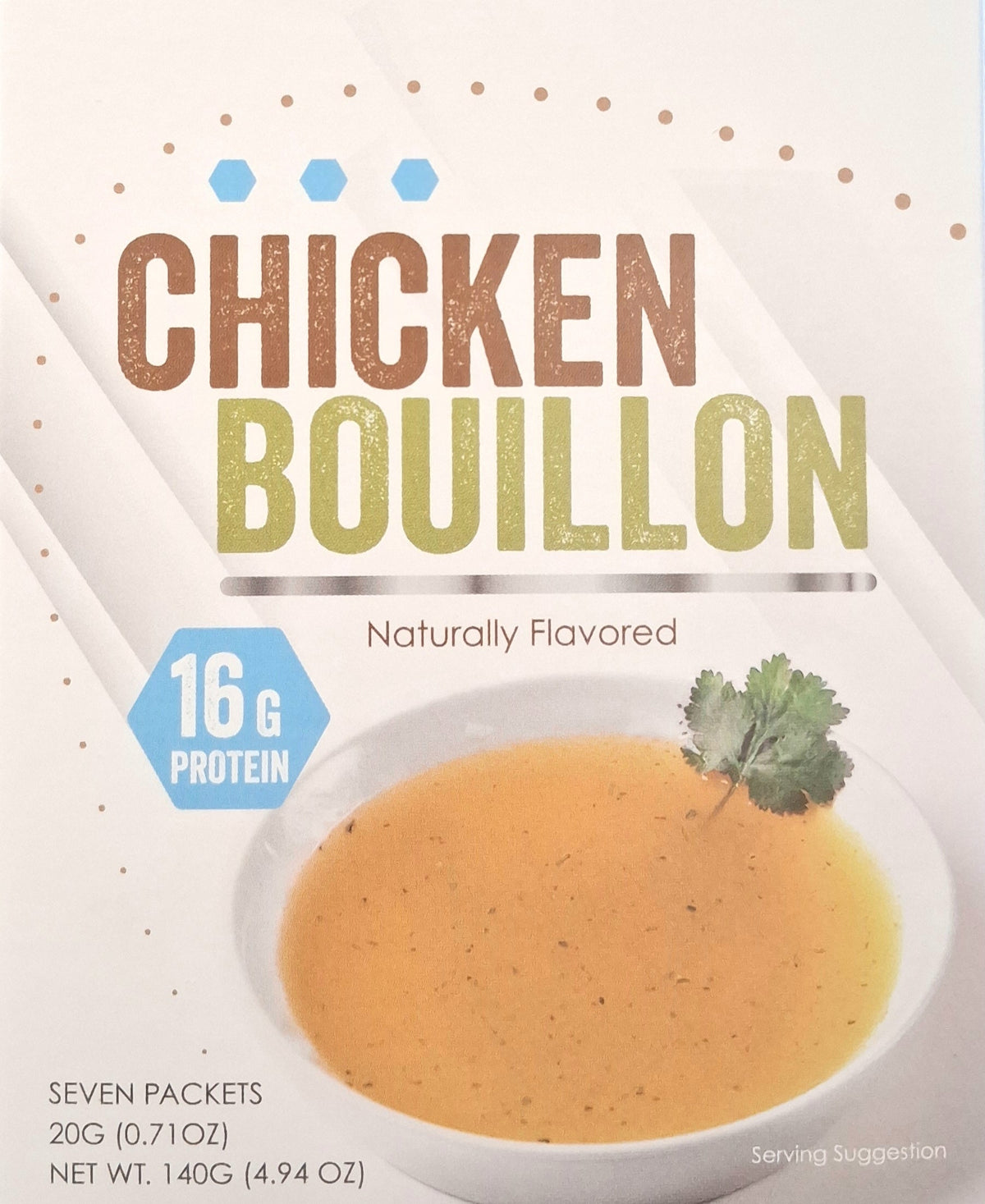 AmBari Nutrition Chicken Bouillon Soup box with seasoning cubes and packaging visible.