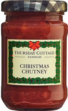 Thursday Cottage Christmas Chutney 112g jar with label, showcasing traditional chutney for festive meals.