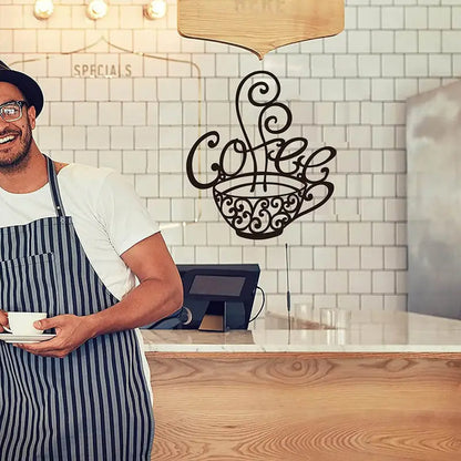 Coffee Cup Metal Wall Decor for Coffee Bar (1 PCS)