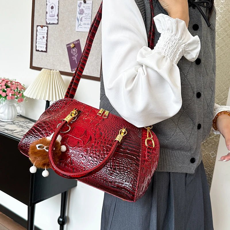 Classic Women Handbag Black Crocodile Leather Shoulder Crossbody Bag For Women 2025 Luxury Women's Bag Designer Fashion Hand Bag - BACKUPMYFILESNOW