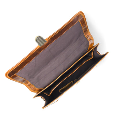 Buffalo leather executive briefcase from Classy Leather Bags with sturdy handles and sleek design, perfect for professional use.