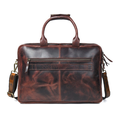 Buffalo leather pilot briefcase by Classy Leather Bags, featuring a sleek, durable design with sturdy handles and a classic style.