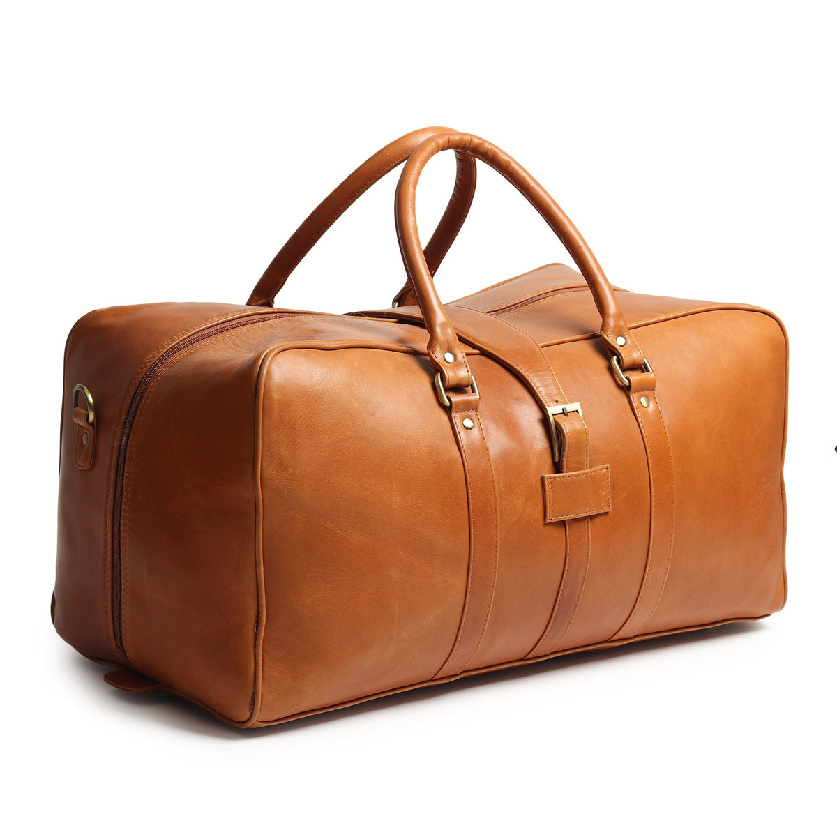 Port Blair Leather Duffle Travel Bag by Classy Leather Bags, stylish brown leather duffel bag with sturdy handles and spacious interior.