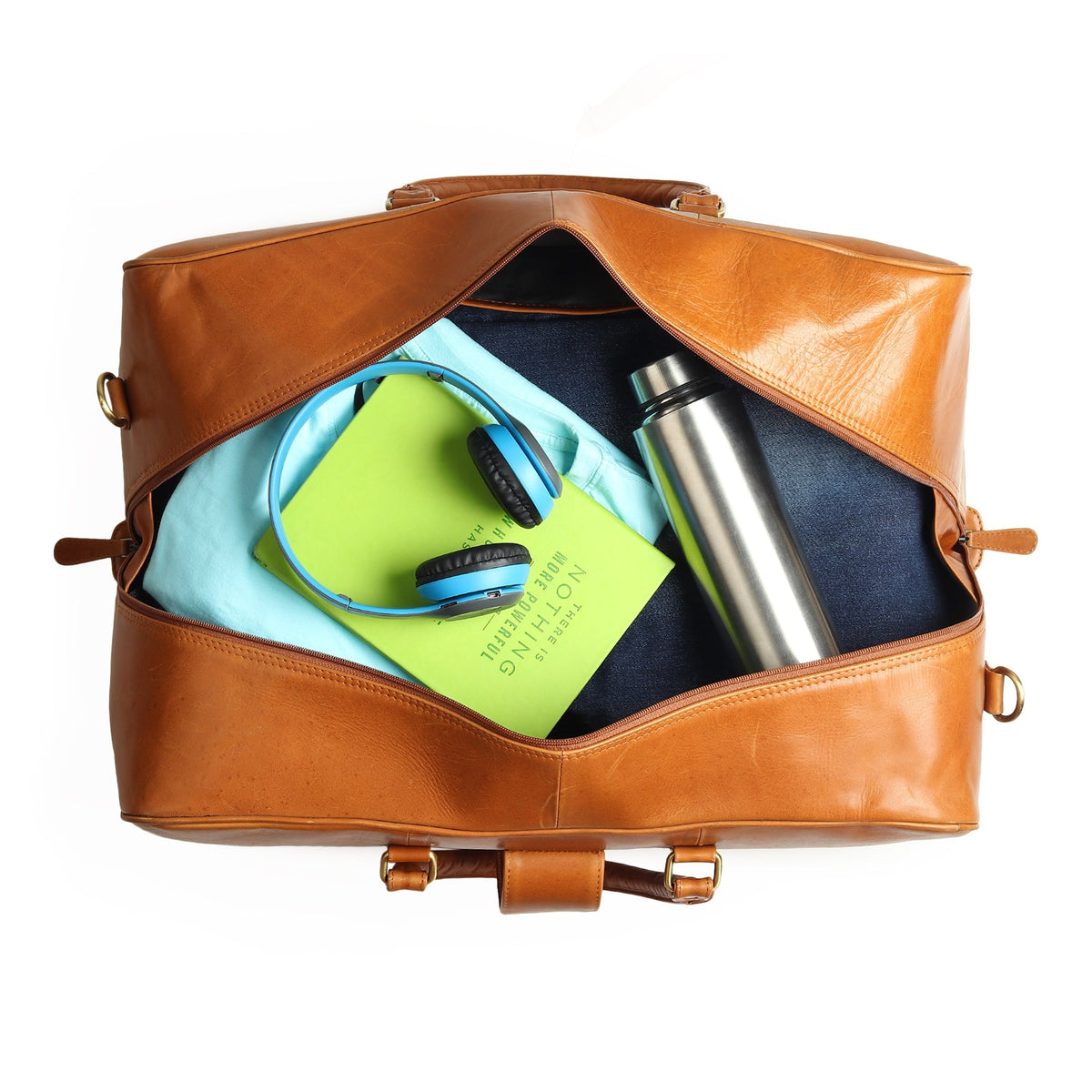 Port Blair leather duffel travel bag by Classy Leather Bags, featuring sturdy leather design and spacious interior for travel.