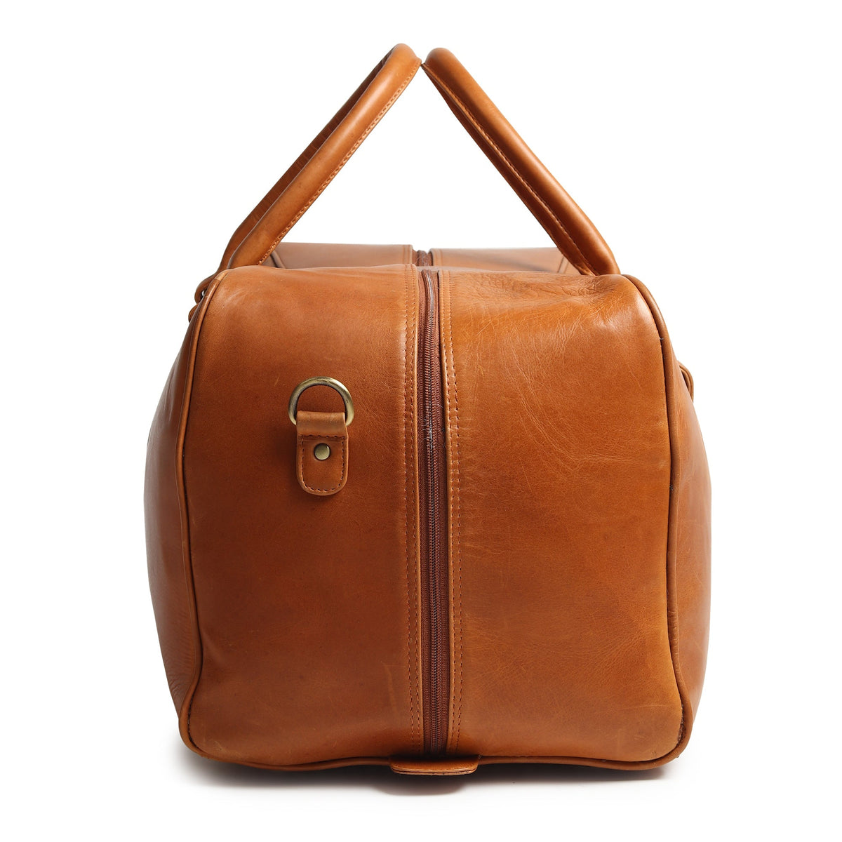 Port Blair leather duffel travel bag by Classy Leather Bags, featuring sturdy leather construction and spacious interior for travel.