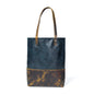 Blue women's leather tote handbag by Classy Leather Bags, featuring a spacious design and sturdy leather construction.