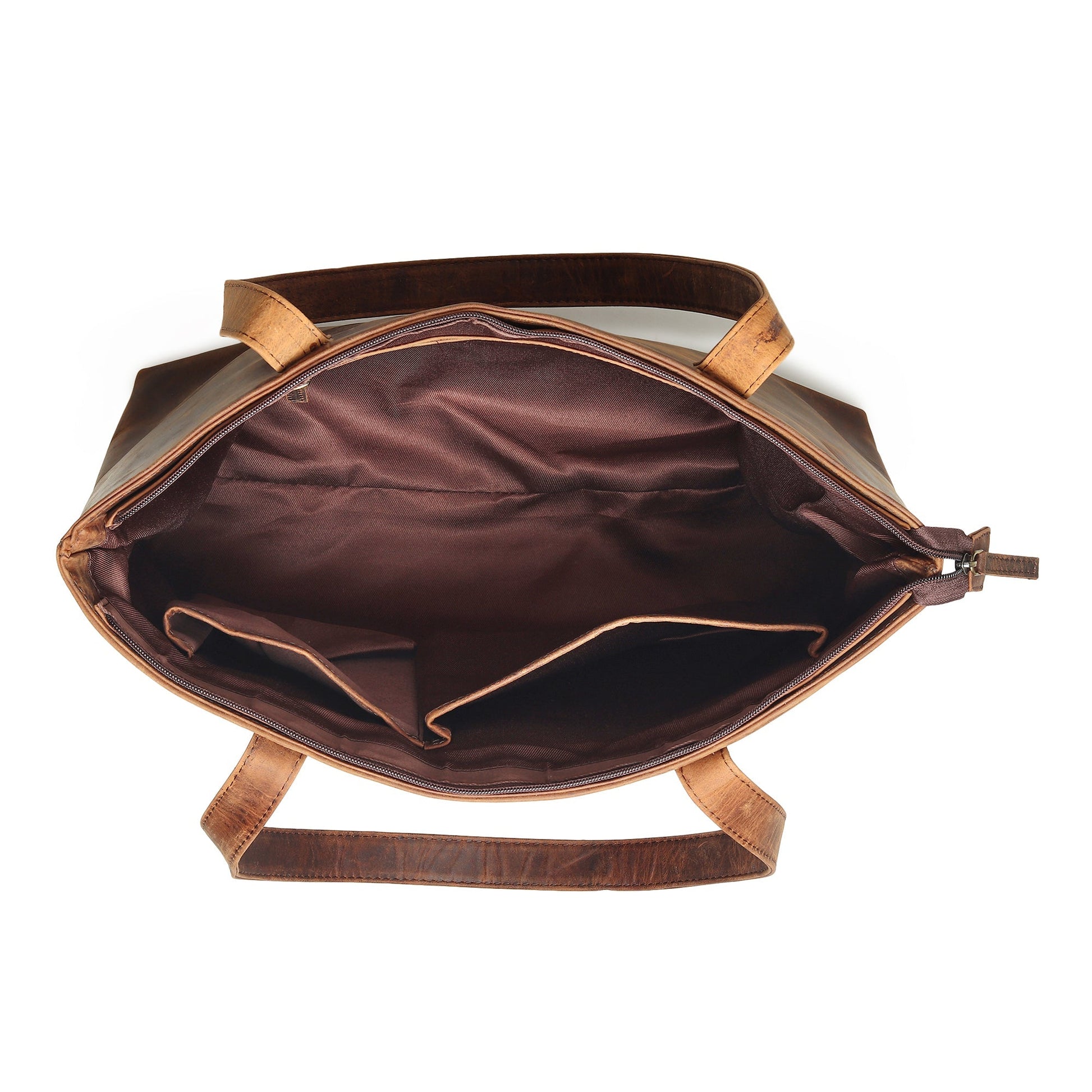 Rachel large leather tote handbag by Classy Leather Bags, spacious brown leather purse with sturdy handles and sleek design.