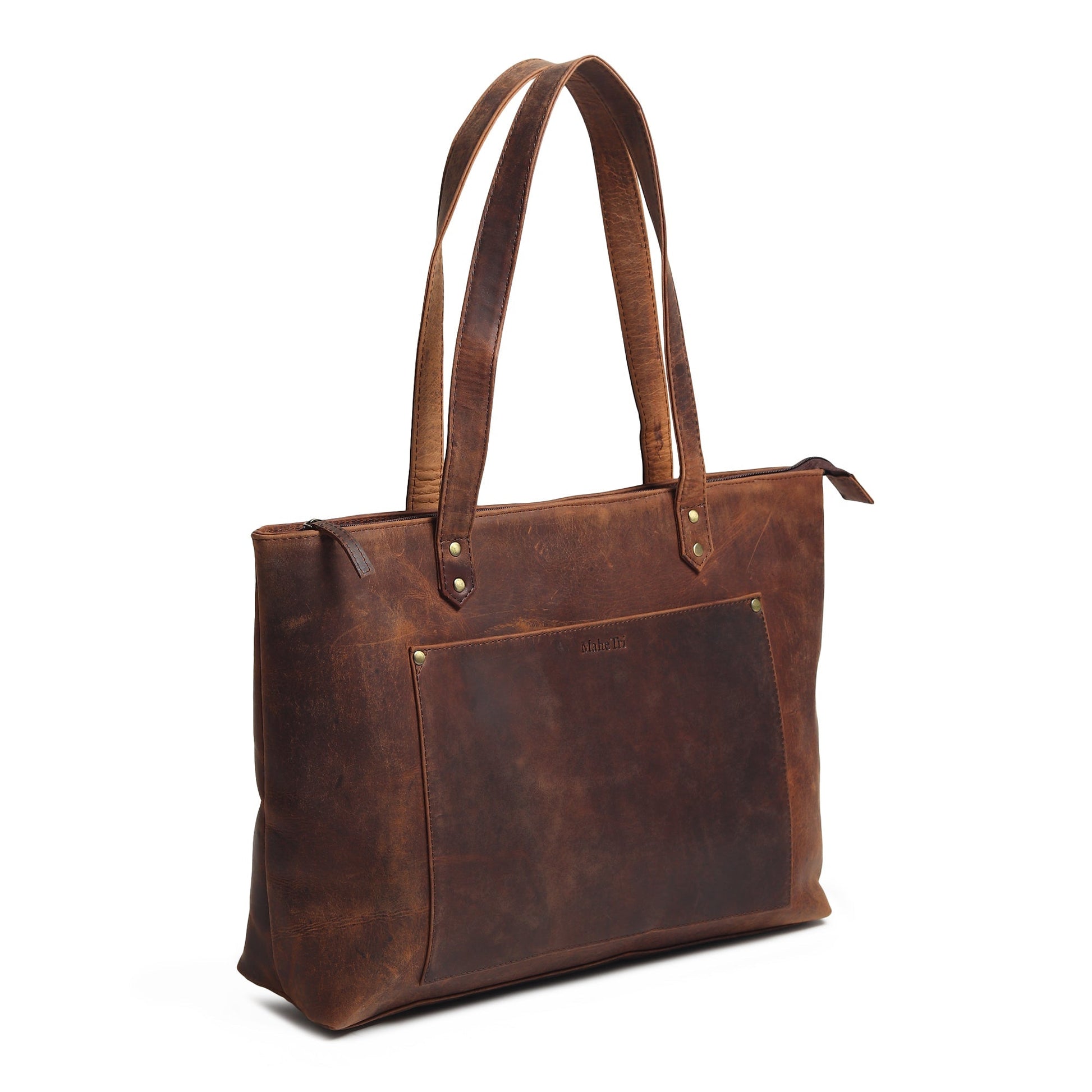 Large Rachel leather tote handbag by Classy Leather Bags, showing its spacious design and sleek leather exterior.
