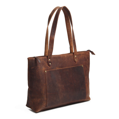 Large Rachel leather tote handbag by Classy Leather Bags, showing its spacious design and sleek leather exterior.