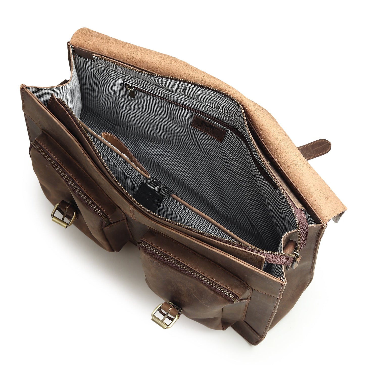Classy Leather Bags 15-inch Buffalo Leather Messenger Bag with adjustable strap and multiple compartments for everyday use.