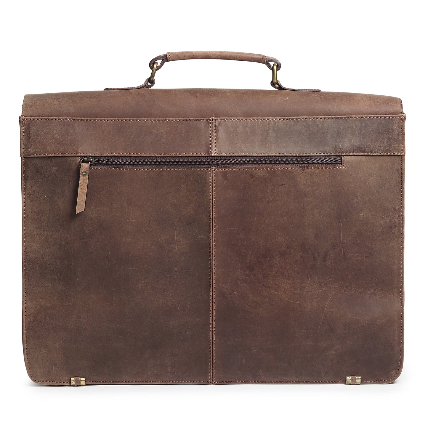 15-inch buffalo leather messenger bag by Classy Leather Bags, stylish and durable leather shoulder bag with multiple compartments.