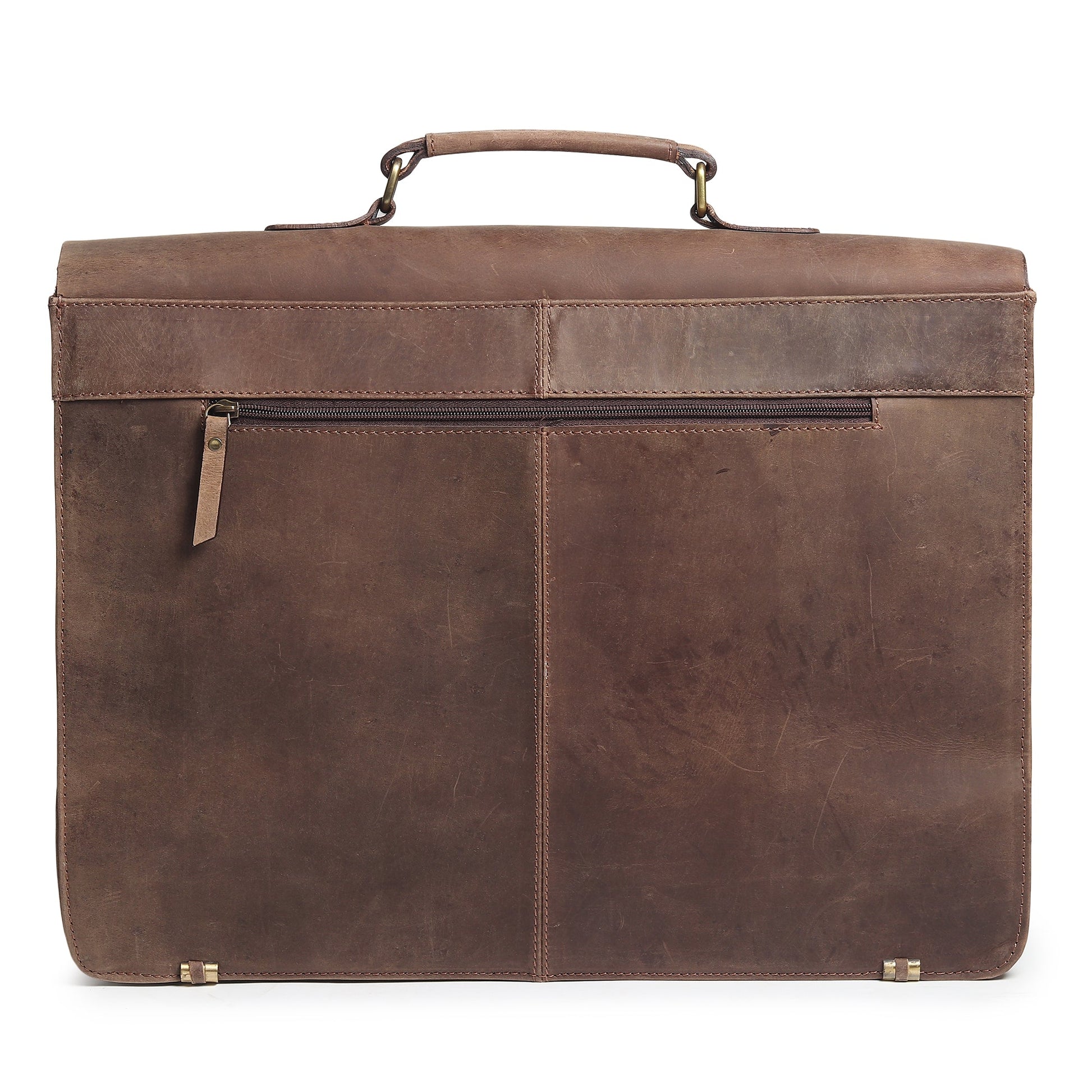 15-inch buffalo leather messenger bag by Classy Leather Bags, stylish and durable leather shoulder bag with multiple compartments.