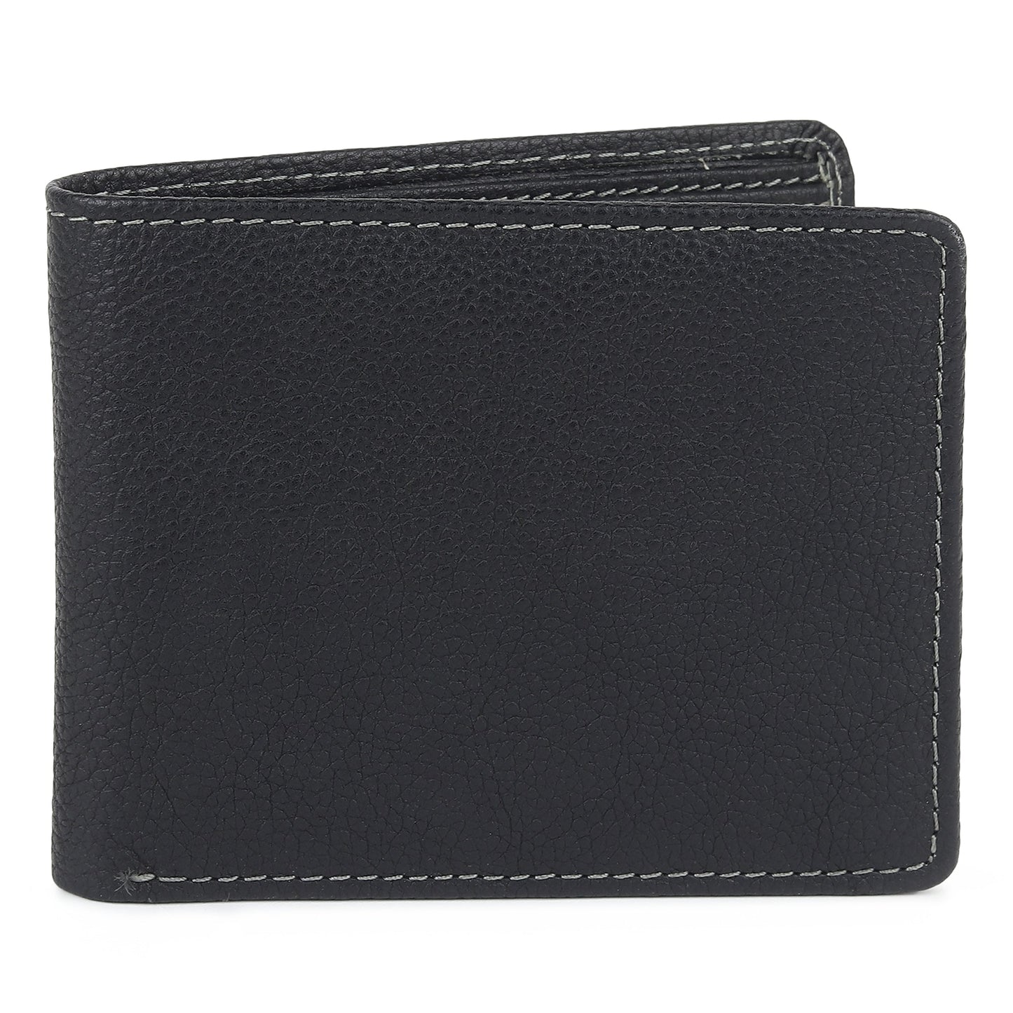 Black textured leather men's wallet from Classy Leather Bags, showing multiple card slots and a sleek design.