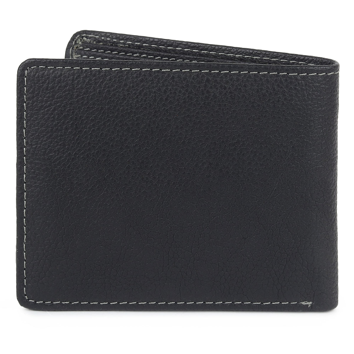 Black textured leather men's wallet from Classy Leather Bags, showing multiple card slots and sleek design.