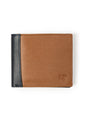 Classy Leather Bags Saxton bi-color wallet with multiple card slots and a sleek design in black and brown leather.