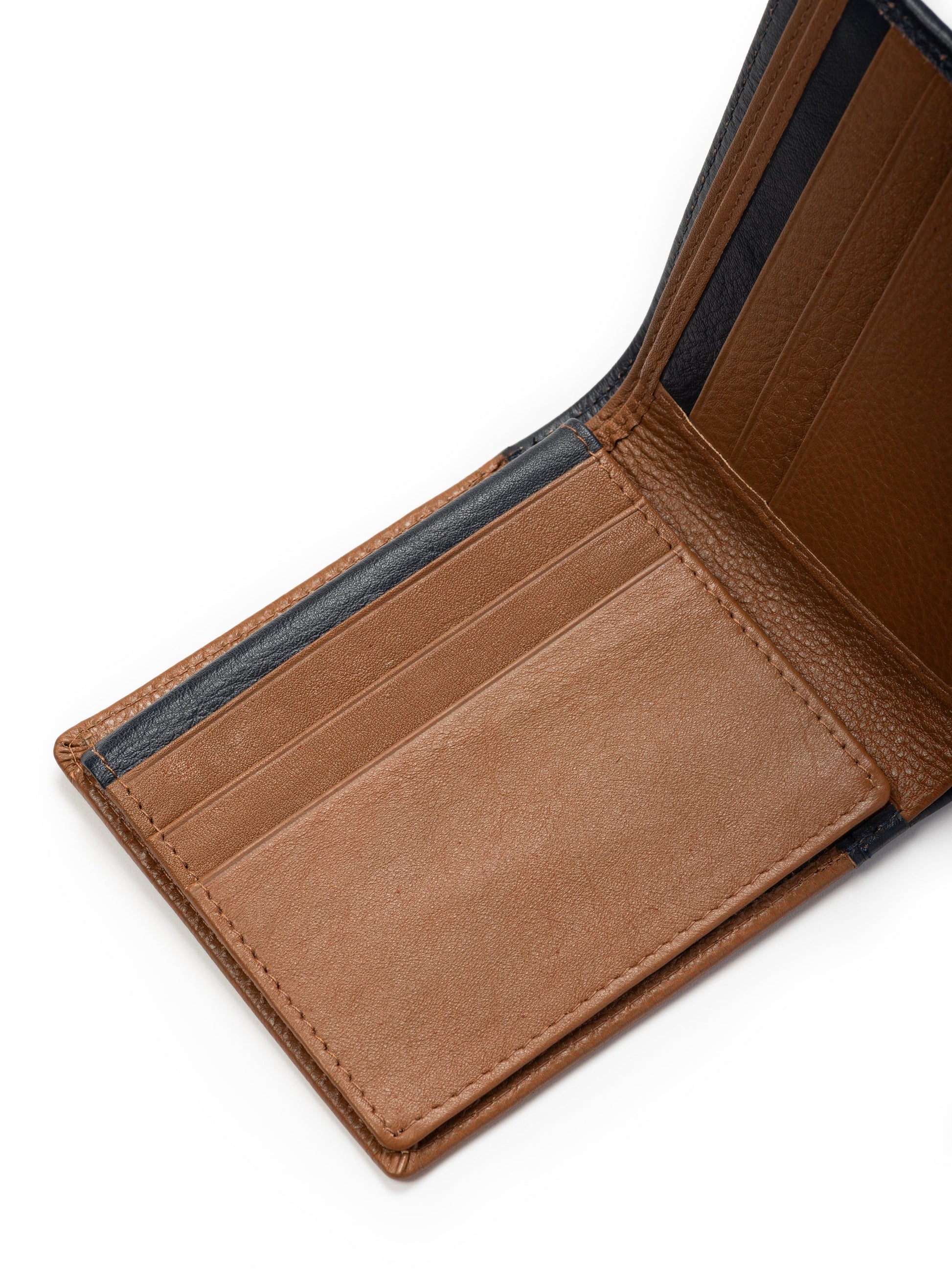 Saxton Bi-Colour Wallet from Classy Leather Bags showing dual-tone leather design with multiple card slots and a sleek finish.