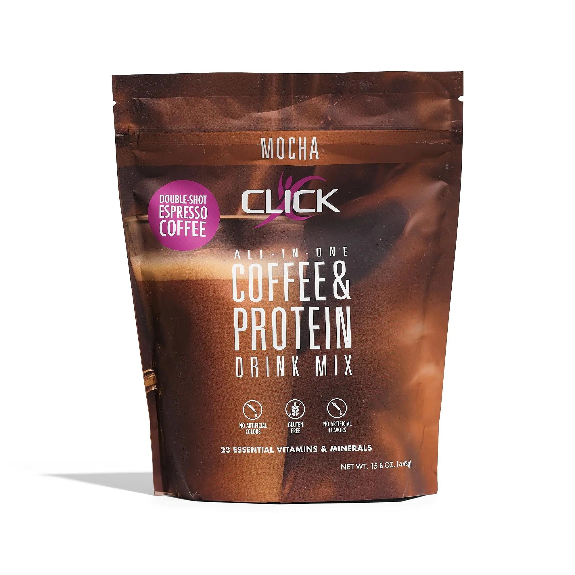 Click Coffee Protein Protein & Real Coffee All - in - One Meal Replacement Nutrition Drink Mocha Flavor 23 Essential Vitamins Double Shot Espresso Coffee Hot or Cold 15.8 - Ounce - BACKUPMYFILESNOW
