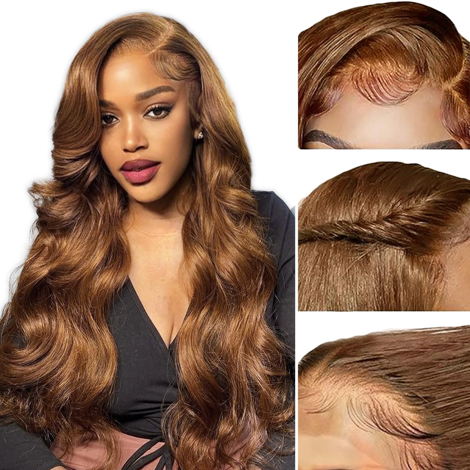 CLong Light Chocolate Brown Lace Front Wig Human Hair 4 Chestnut Brown Body Wave 13x4 Lace Front Wigs Human Hair Pre Plucked Wigs Human Hair for WomenColored Human Hair Lace Front Wig 24inch - BACKUPMYFILESNOW