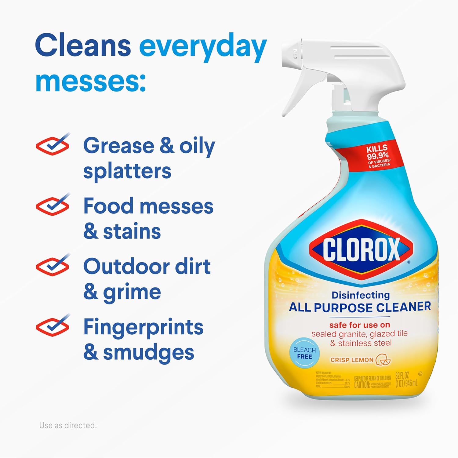 Clorox Disinfecting All - Purpose Cleaner 32 Oz and Disinfecting Bathroom Cleaner, Household Essentials, 30 Oz, Pack of 3 - BACKUPMYFILESNOW