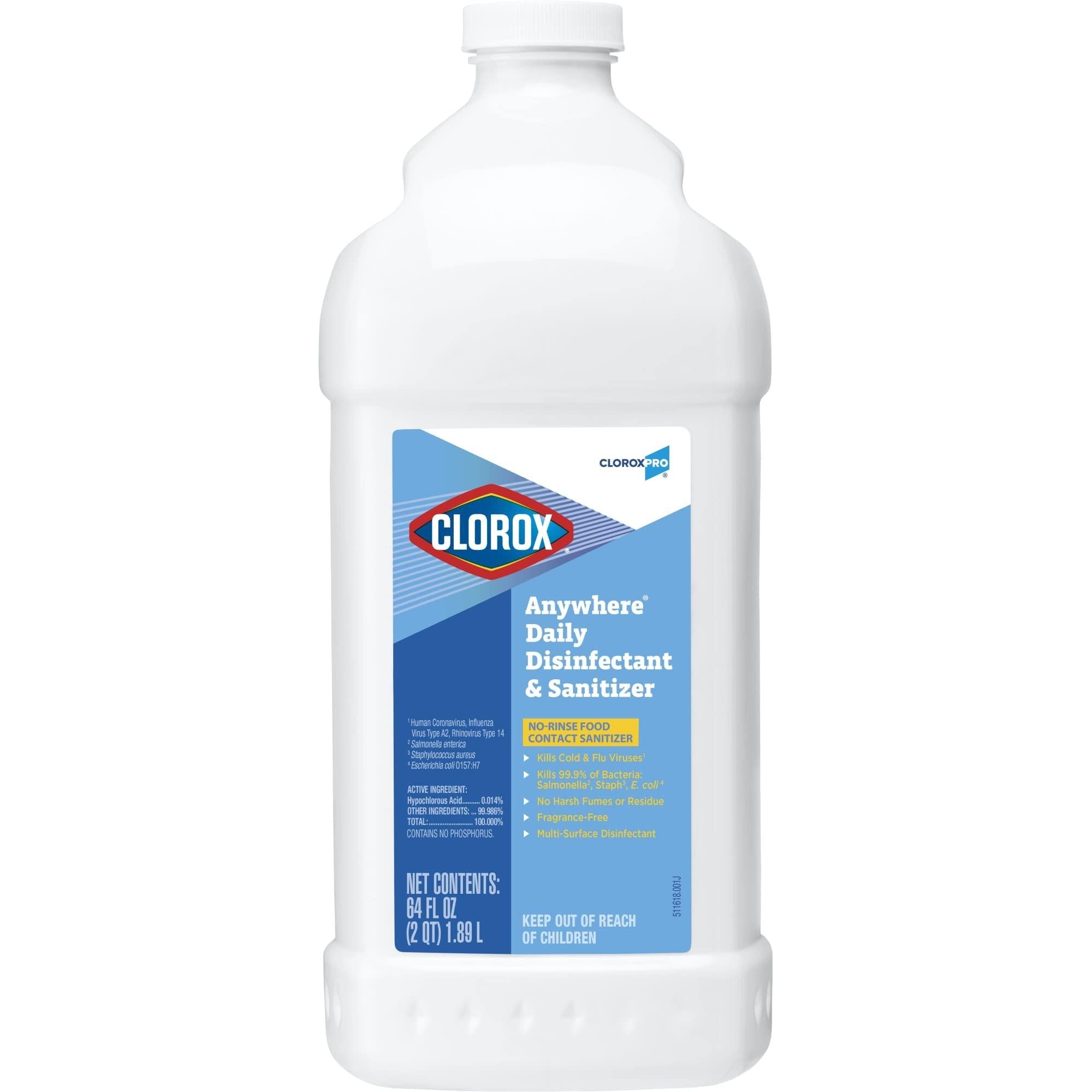 CloroxPro Disinfectant and Sanitizer Anywhere Daily Clorox Disinfecting Liquid Healthcare Cleaning and Industrial Cleaning 64 Fl. Oz. - 60112 (Pack of 1) - BACKUPMYFILESNOW