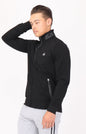 Closeup of SCR Sportswear men's All-Day Comfort full-zip sweatshirt, athletic-casual bomber jacket with a front zipper and soft fabric.