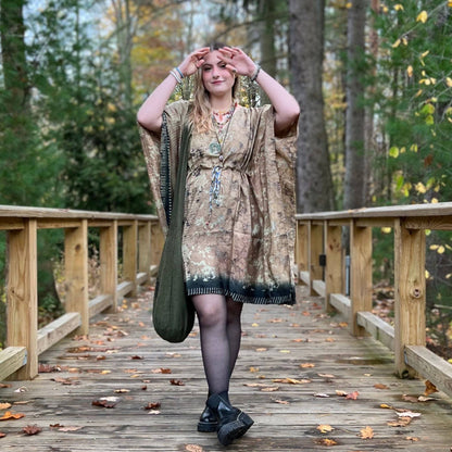 Darn Good Yarn Surplus Aanya adjustable short kaftan in warm tones, lightweight clothing and accessories for relaxed wear.