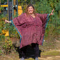 Darn Good Yarn Surplus Aanya adjustable short kaftan in warm tones, lightweight clothing with a relaxed fit and vibrant design.