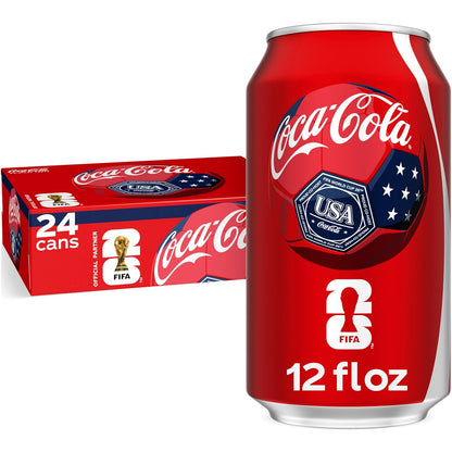 Coca-Cola soda soft drink mini cans in a fridge pack, 7.5 fl oz, 10-pack, featuring classic red Coca-Cola branding and logo.