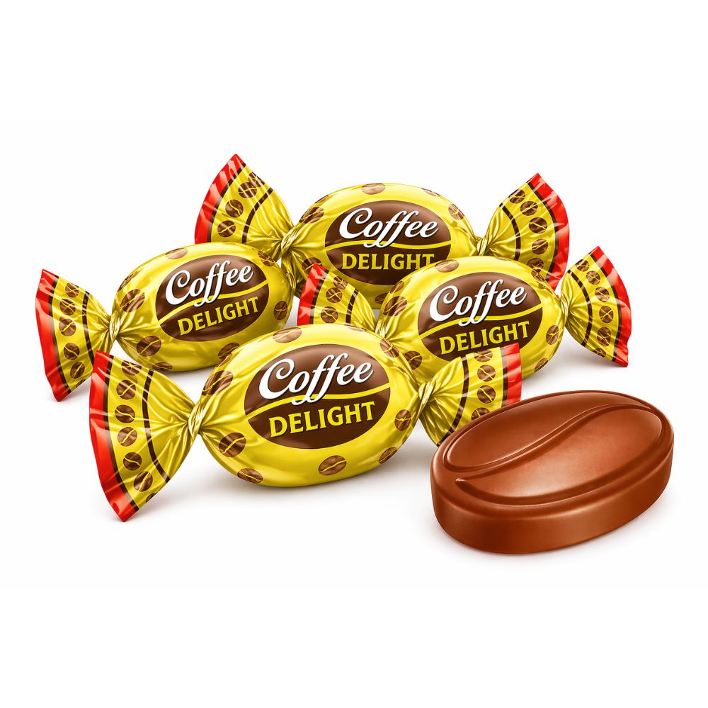 Coffee-flavored hard candies from Colombina Coffee Delight in a bulk bag, featuring individually wrapped coffee candy by Candy In Bulk.
