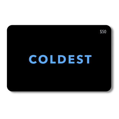 Coldest E-Gift Card from Coldest featuring a sleek design, perfect for gifting or online use.