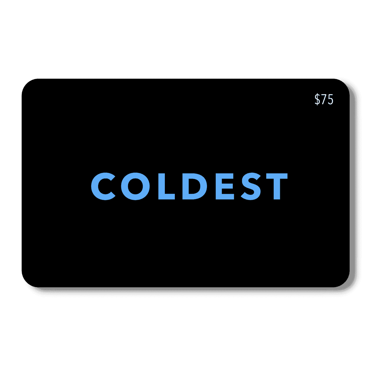 Coldest E-Gift Card featuring the Coldest brand logo on a sleek digital card design.
