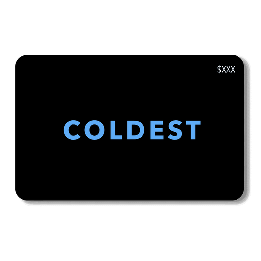 Coldest E-Gift Card featuring sleek design, perfect for gifting Coldest brand products and accessories.