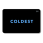 Coldest E-Gift Card featuring the Coldest brand logo on a sleek, blue design, ideal for digital gift giving.
