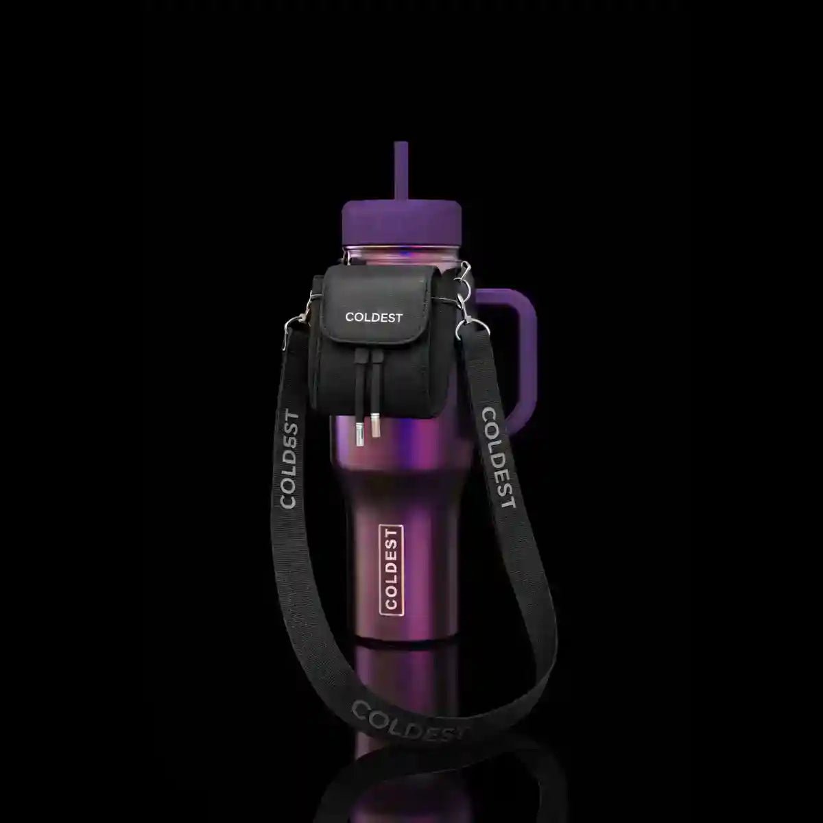 Coldest mini backpack with squeeze holder, key hanger, and mint box in midnight black, perfect for small essentials.