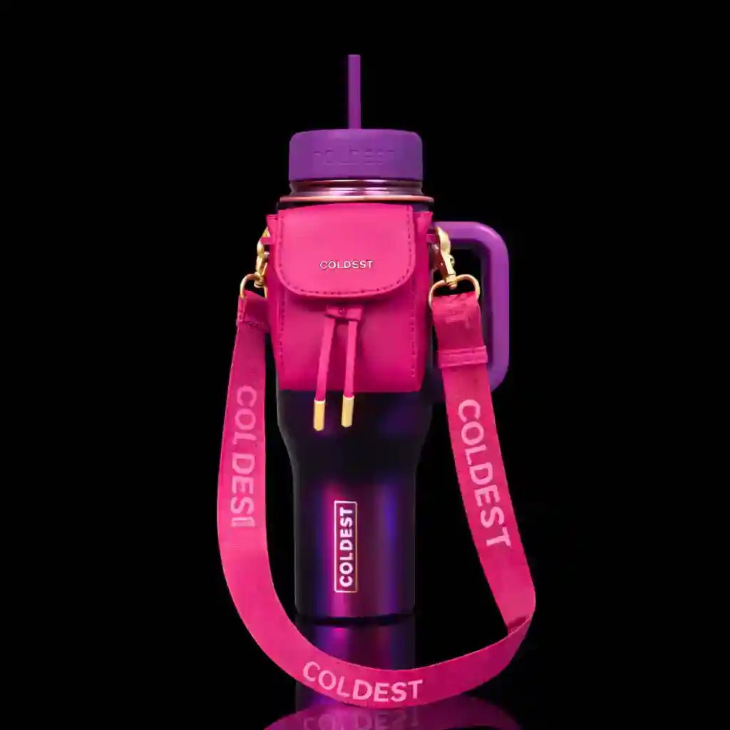 Coldest mint-colored mini backpack with squeeze holder and key hanger, shown with a matching mint box.