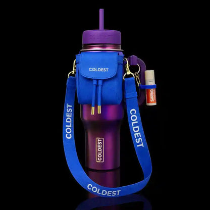 Coldest mini backpack and squeeze holder key hanger with mint box, in sleek midnight black, compact and practical for everyday use.