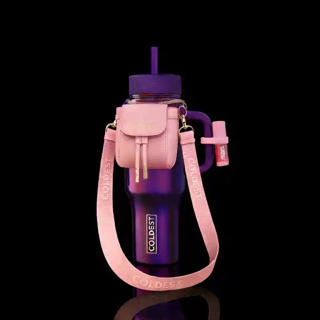 Coldest mini backpack with squeeze holder and key hanger, includes a mint box, in sleek midnight black color.