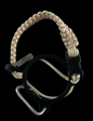 Coldest Paracord Handle accessory, featuring a durable black paracord grip with metal fittings, designed for outdoor gear.