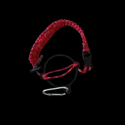 Coldest Paracord Handle accessory with durable black and red paracord, designed for comfortable grip and style.