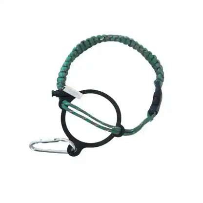 Coldest Paracord Handle accessory with durable woven paracord grip in black and orange for outdoor use and enhanced grip.
