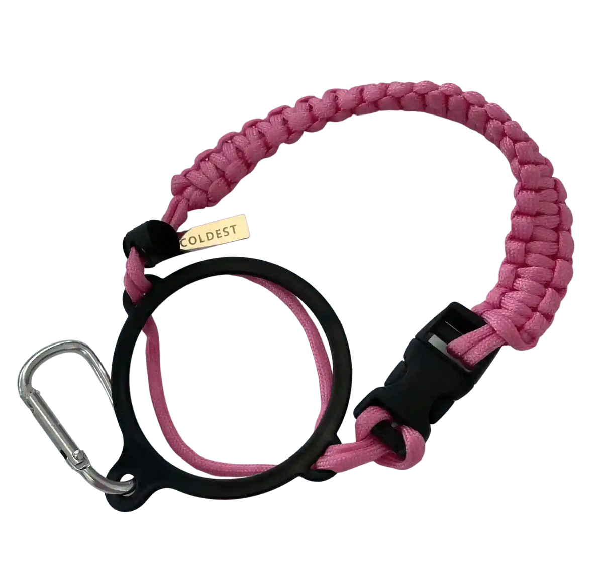 Coldest Paracord Handle accessory with durable black and gray paracord, designed for secure grip and outdoor use.