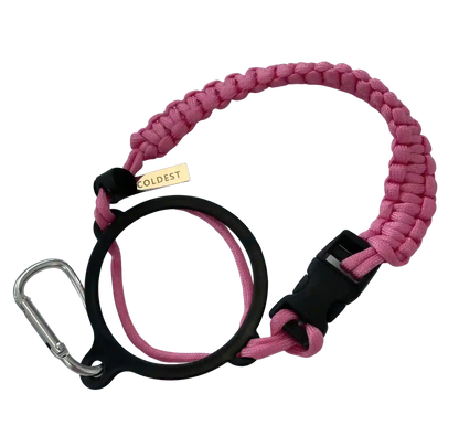 Coldest Paracord Handle accessory with durable black and gray paracord, designed for secure grip and outdoor use.