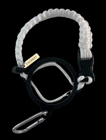 Coldest Paracord Handle accessory with durable black and red paracord wrapping, designed for secure grip and outdoor use.