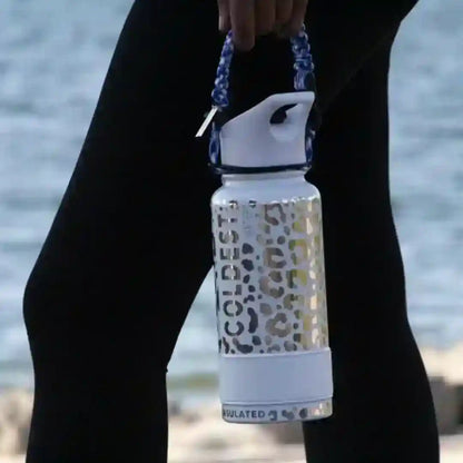 Coldest paracord handle accessory with black and gray woven paracord for durable grip and outdoor use.
